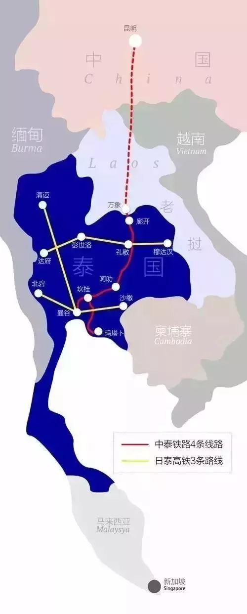 中国到泰国高铁线路图 最新消息2017 中国到泰国高铁线路图 最新消息2017