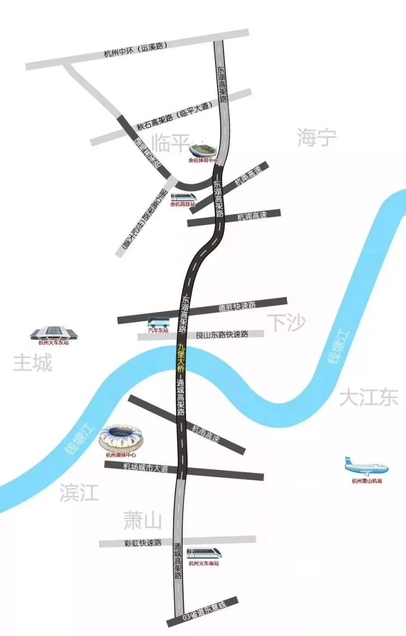 东湖高架三期何时通车 2019杭州东湖高架路出入口设置+限行规定