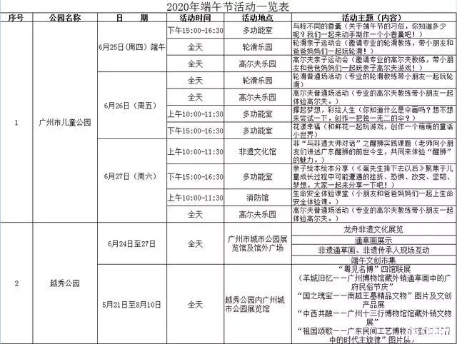 广州端午节公园有什么精彩活动吗 附2020年端午节活动信息