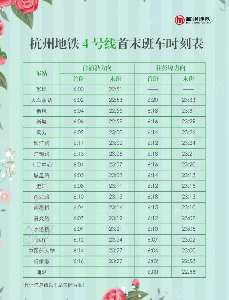 2018年6月杭州地铁4号线联庄站开通了吗