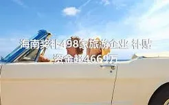 海南奖补498家旅游企业 补贴资金超4669万