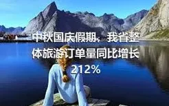 中秋国庆假期，我省整体旅游订单量同比增长212%