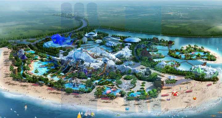 海花岛水上主题乐园包含多个大型水上乐园设备